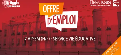 Le service vie éducative de la ville de Beauvais recrute 7 ATSEM